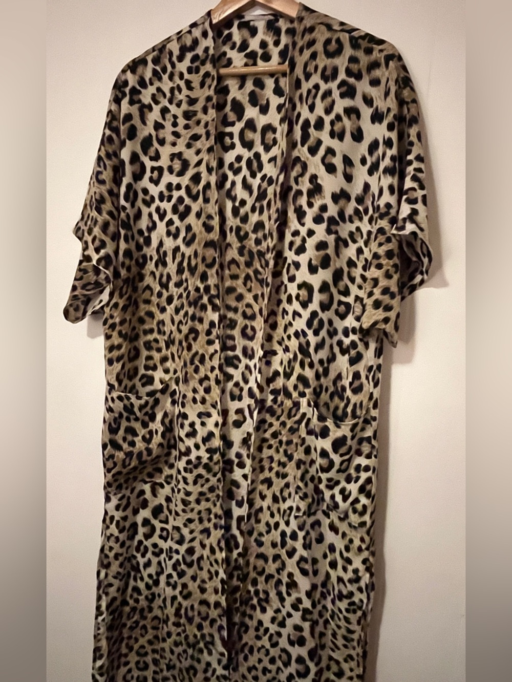 Leopard Print Open Front Swimsuit Cover
